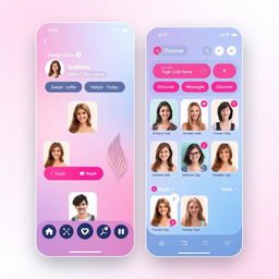A vibrant and engaging screenshot of a modern dating app interface