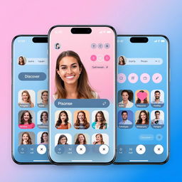 A vibrant and engaging screenshot of a modern dating app interface