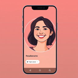 A high-quality illustration of the main screen of a modern dating app