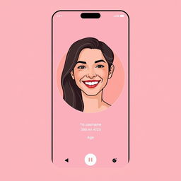A high-quality illustration of the main screen of a modern dating app