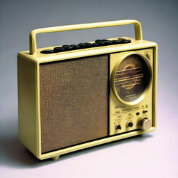 A large, vintage portable AM-FM radio from the 1980s.