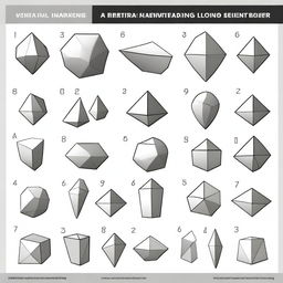 A beginner's shading worksheet featuring different geometric shapes in various positions and lighting