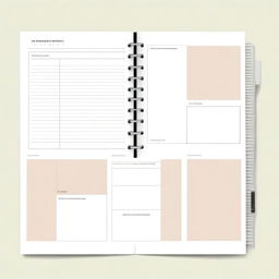 A planner template composition featuring three empty rectangles designated for images, laid out in an aesthetically pleasing pattern