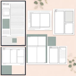 A planner template composition featuring three empty rectangles designated for images, laid out in an aesthetically pleasing pattern