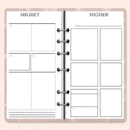 A planner template composition featuring three empty rectangles designated for images, laid out in an aesthetically pleasing pattern