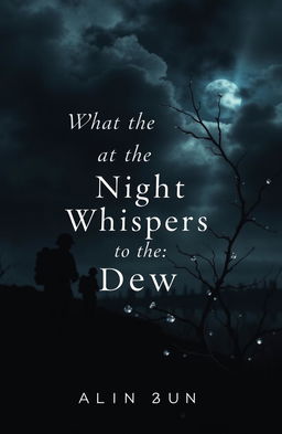 An artistic interpretation of a poetry book cover titled 'What the Night Whispers to the Dew'