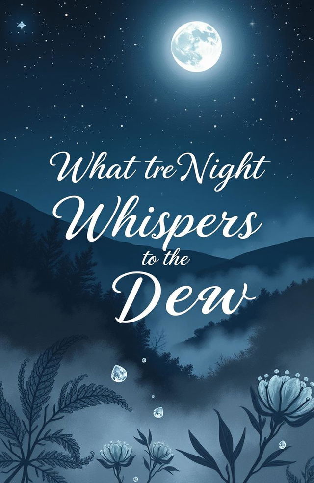 A beautifully illustrated cover for a poetry book titled "What the Night Whispers to the Dew"