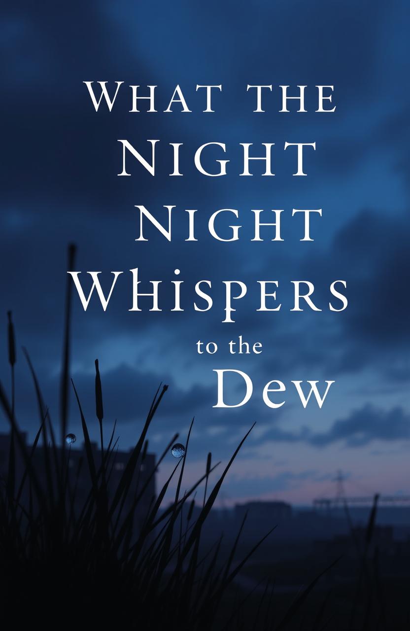 A poetic and haunting book cover design that visually represents themes of war and sadness, encapsulated in the title "What the Night Whispers to the Dew"