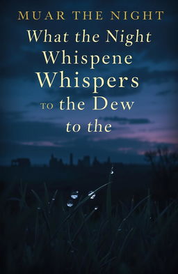 A poetic and haunting book cover design that visually represents themes of war and sadness, encapsulated in the title "What the Night Whispers to the Dew"