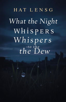 A poetic and haunting book cover design that visually represents themes of war and sadness, encapsulated in the title "What the Night Whispers to the Dew"