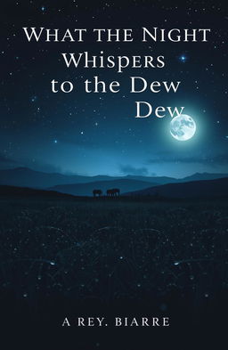 A hauntingly beautiful book cover for a poetry collection titled 'What the Night Whispers to the Dew'