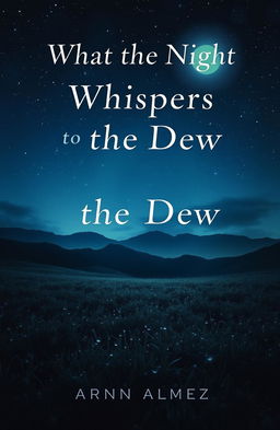 A hauntingly beautiful book cover for a poetry collection titled 'What the Night Whispers to the Dew'