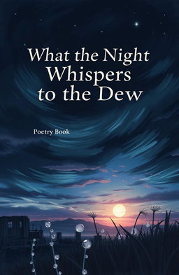 A visually striking book cover for a poetry book titled "What the Night Whispers to the Dew"