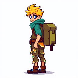 A pixel art sprite for the main character in a game called 'Top Dawn'