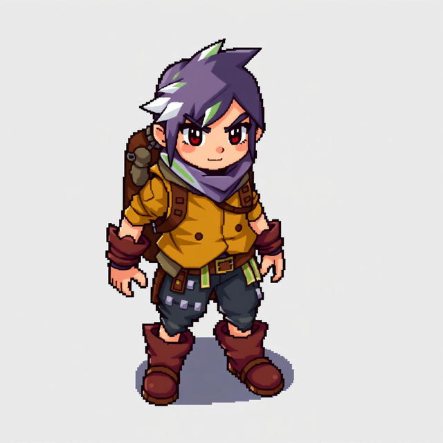 A 16x32 pixel sprite of a main character for a top-down game