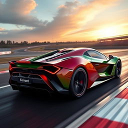 A stunning hybrid supercar design that creatively blends the Lamborghini Sian and the Ferrari F80