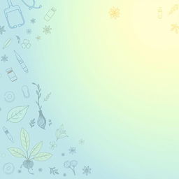 A clean and professional background graphic for a medical presentation, featuring a harmonious blend of elements representing both Western and traditional medicine
