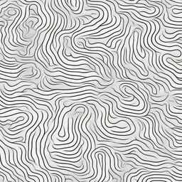 A clean, meticulously structured coloring page, creatively depicting depth with rows of moving flourishes, each layer showing crisp and clear lines retreating into the distance