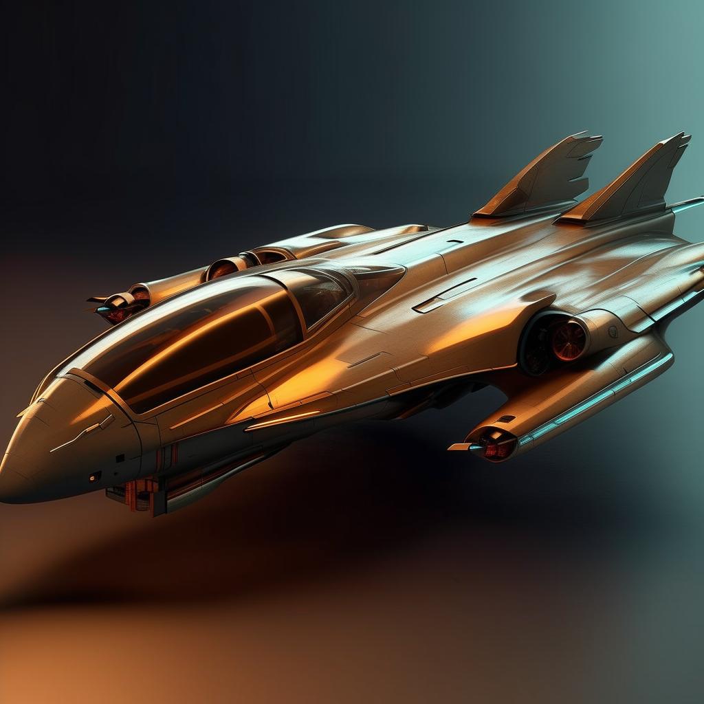 long leopard-like futuristic jet fighter