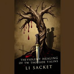 An artistic book cover for 'The Violent Healing of Two Thousand Years' by Li Sackett