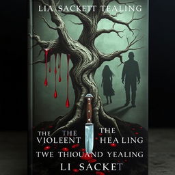 An artistic book cover for 'The Violent Healing of Two Thousand Years' by Li Sackett