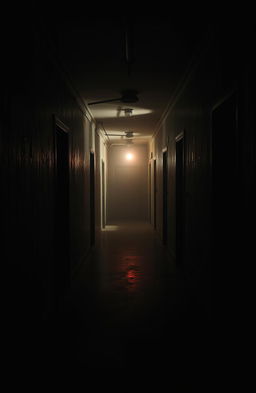 A chilling hallway named 'Homicipher', characterized by empty surroundings and an eerie atmosphere