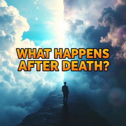 A visually captivating YouTube thumbnail depicting a mystical and enchanting theme surrounding the concept of what happens after death