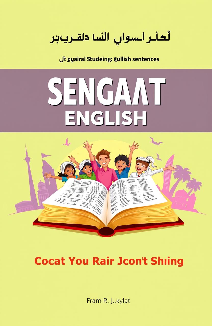 A book cover design for teaching students in Kuwait how to construct sentences in English