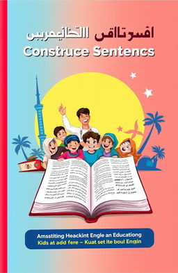 A book cover design for teaching students in Kuwait how to construct sentences in English