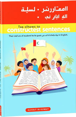 A book cover design for teaching students in Kuwait how to construct sentences in English
