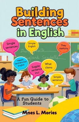 A creative and engaging book cover design aimed at helping students learn how to construct sentences in English