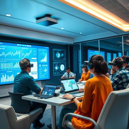 A modern and sleek training session focused on remote technology, featuring a diverse group of people engaged in interactive learning
