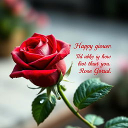A beautifully designed rose dedicated to a beloved figure, with intricate details capturing the essence of love and admiration