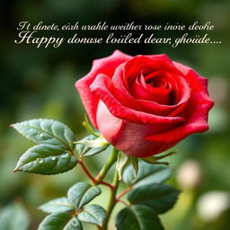 A beautifully designed rose dedicated to a beloved figure, with intricate details capturing the essence of love and admiration