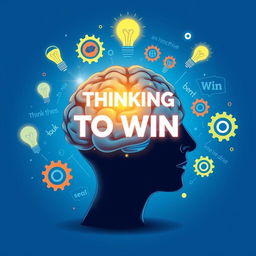 A conceptual illustration of a human brain glowing with intense light, symbolizing powerful thinking and creativity, set against a vibrant blue background