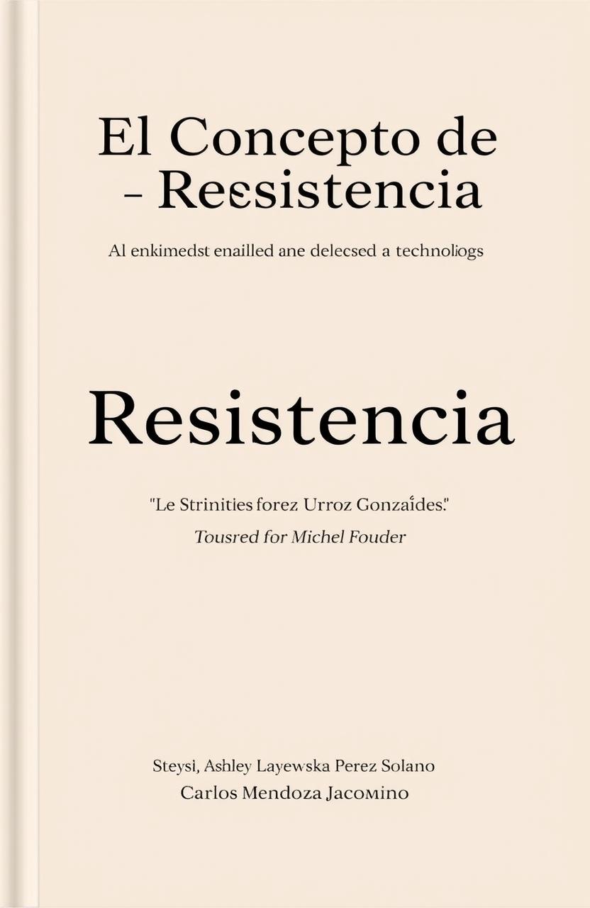 A modern and minimalist book cover design for the title 'El Concepto de Resistencia: Límites y Posibilidades del Poder'