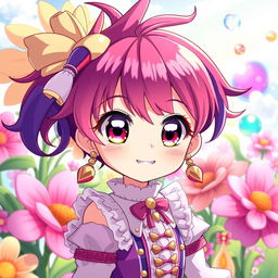 A vibrant and captivating anime-style character, featuring a playful and mischievous personality