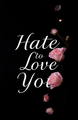 Aesthetic black book cover featuring the title 'Hate to Love You' prominently displayed in elegant white cursive font