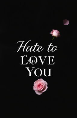 Aesthetic black book cover featuring the title 'Hate to Love You' prominently displayed in elegant white cursive font