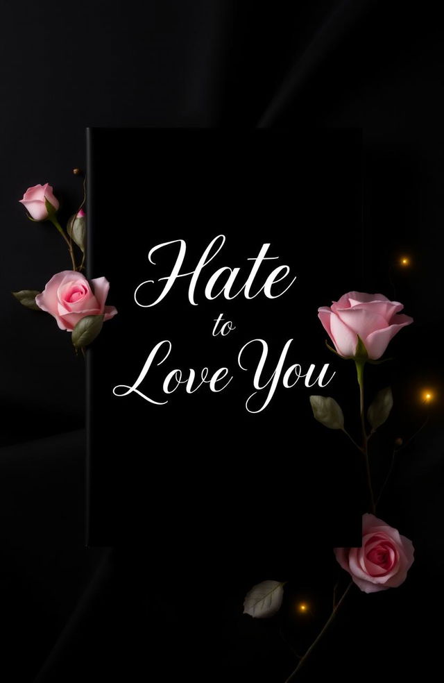 Aesthetic black book cover featuring the title 'Hate to Love You' prominently displayed in elegant white cursive font