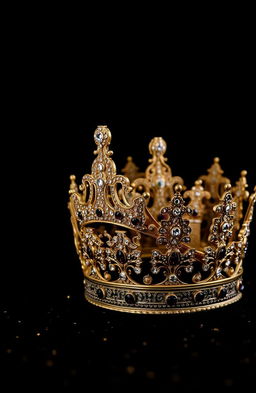 A luxurious crown nested inside a larger ornate crown, showcasing intricate detailing and gemstones