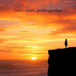 A poetic scene of a sunset with warm golden hues, symbolizing 'Love's warm, golden goodbye' and 'Secret Admirer's Lament'