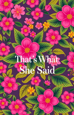 A vibrant South Asian floral pattern featuring intricate designs of pink flowers interspersed with lush green leaves and bright yellow accents