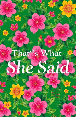 A vibrant South Asian floral pattern featuring intricate designs of pink flowers interspersed with lush green leaves and bright yellow accents