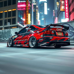 A Honda Civic inspired by the iconic style of the racing game 'Need for Speed 98'