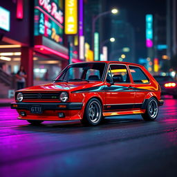 A 1980 Golf GTI styled in the manner of the iconic racing game 'Need for Speed'