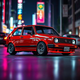 A 1980 Golf GTI styled in the manner of the iconic racing game 'Need for Speed'