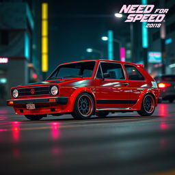 A 1980 Golf GTI styled in the manner of the iconic racing game 'Need for Speed'