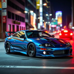 A 1995 Mitsubishi Eclipse styled in the high-octane aesthetic of 'Need for Speed'