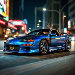 A 1995 Mitsubishi Eclipse styled in the high-octane aesthetic of 'Need for Speed'
